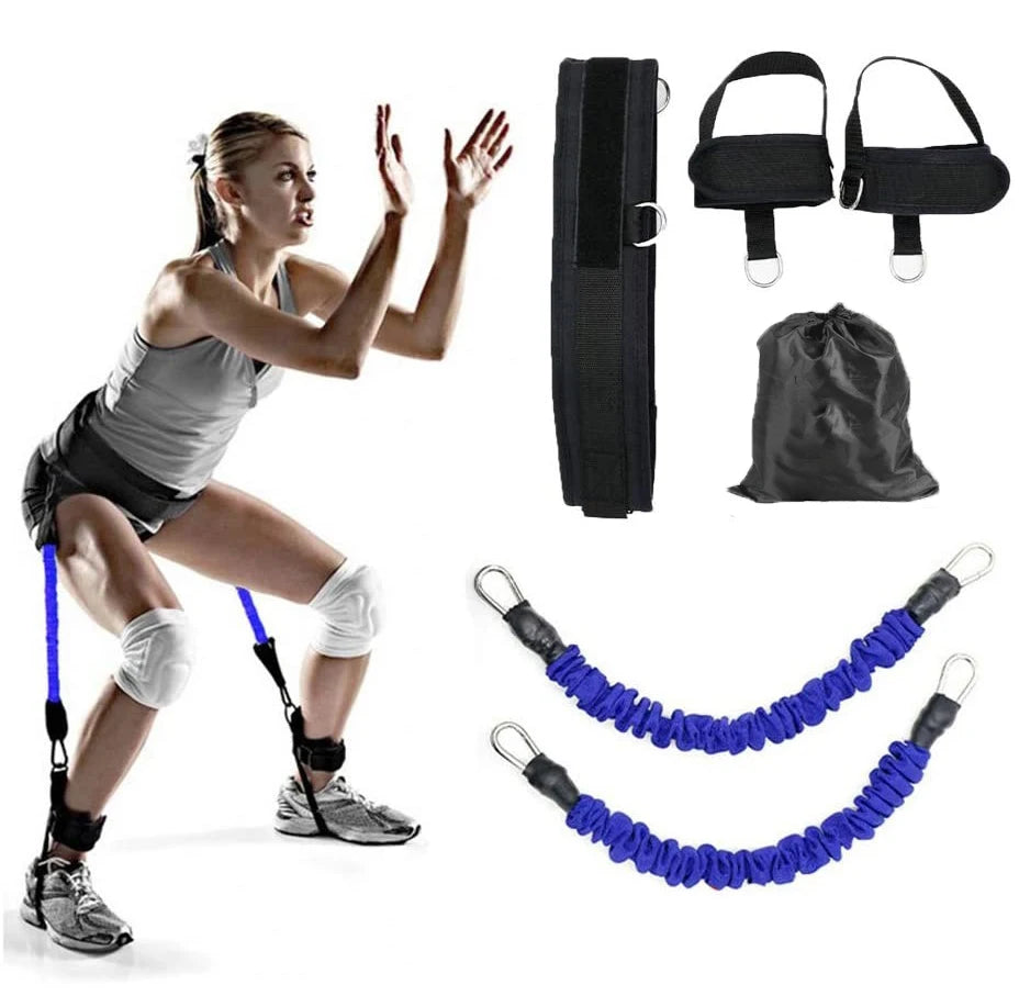 Vertical Jump Trainer Leg Strength Resistance Bands Set for Basketball Volleyball Football Tennis Agility Training