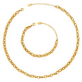 Fasion Luxury Jewellery Women Copper Jewelry Set Thick Link Chain Necklace and Bracelet Hip Hop Trend Simple Gift Opp Bag