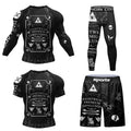 Custom Logo Workout Fitness Summer Jiu Jitsu Sets Digital Printed Short Sleeve MMA Rashguard Male Sublimation MMA Shorts for Men