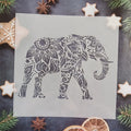 1Pcs Reusable Designs Elephant Wall Decor Stencil Mandala Elephant Stencil Laser Cut Painting Stencil