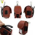 Travel Portable Faux Leather Durable Golfer Waist Pack Golf Ball Tee Ball Holder Pouch Bag Sports Accessory