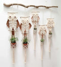 Handmade Cotton Macrame Wall Hanging Decorative Owl Pot Macrame Plant Holder for Home Decor Art