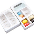 Unique Design Dessert Drawer Gift Paper Box Colourful Divider Macaron Cake Donut Packaging Box With PVC Window