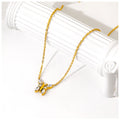Powell Women's Butterfly Shape Trendy Stainless Steel  Necklace Cute Dainty  Zircon Top Ranking Stainless Steel Jewelry