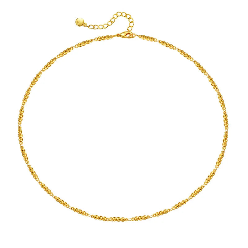 Copper Brass 18K Gold Plated Short Pendant Necklace Delicate Bohemia Jewelry Fashion Minimalist Link Chain Women