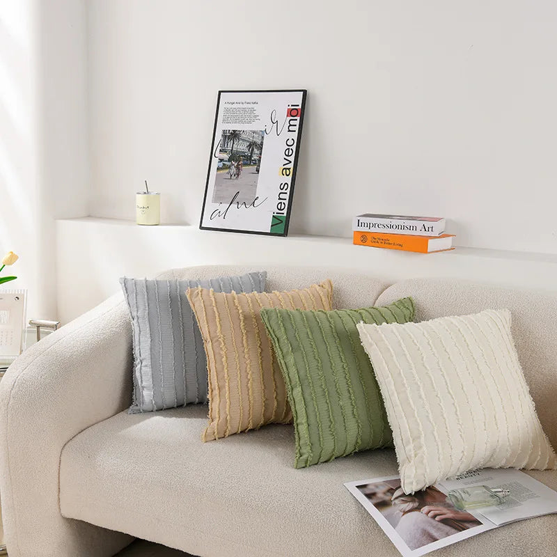 Wholesale New 3D Floral Pillow Cover Cream Style Cushion Premium square Cushion Cover Diamond Shaped Stripe Home Decor Luxury