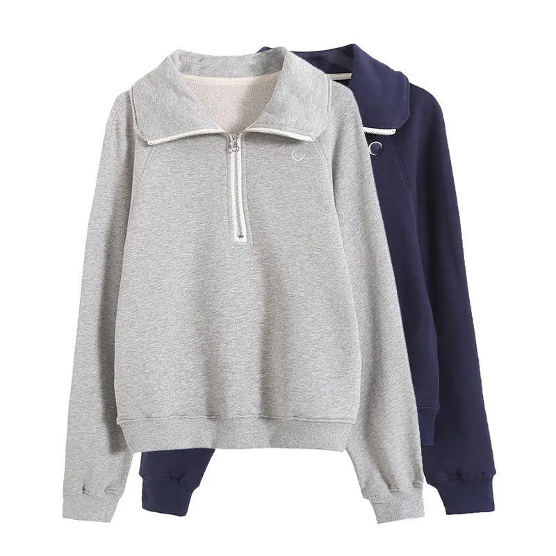Custom Women's Vintage Pull-Over Sweat Suit by Clothing Manufacturers Aesthetic Fleece Tracksuit with Front Logo Woven Fabric