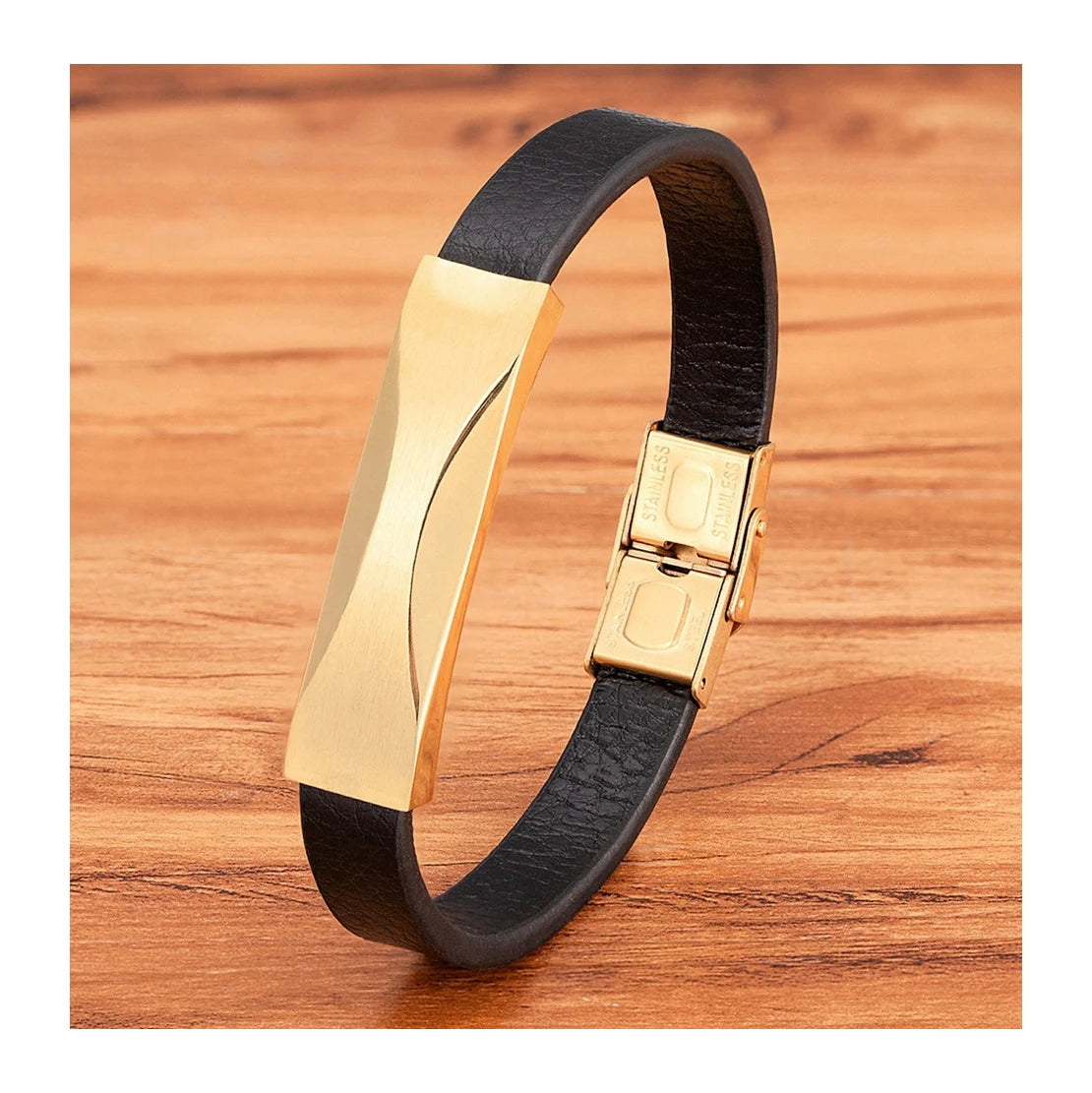 Best Selling High Quality Yunse OT-294 Casual/Sporty Leather Cuff Bracelets Stainless Steel Clasp Genuine Leather Unisex Jewelry