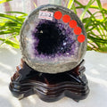 Natural Quartz Crystal Cluster Wooden Stand Amethyst Geode Wood Base Healing Stone Ornament