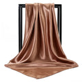90*90cm Polyester Satin Silk Hijab Scarf Women Plain Color Satin Muslim Square Scarf Adult Multi Printed Spring 2PCS 70g 90x90cm
