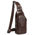 HUMERPAUL Chest Bag for Men Genuine Leather Shoulder Crossbody Bags with Adjustable Strap High Quality Sling Cell Phone Pocket