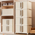 38/55/66cm Width 1/2/3/4/5 Tier Home Organization Folding Storage Cabinet with Wheels Plastic Storage Bins with Lid