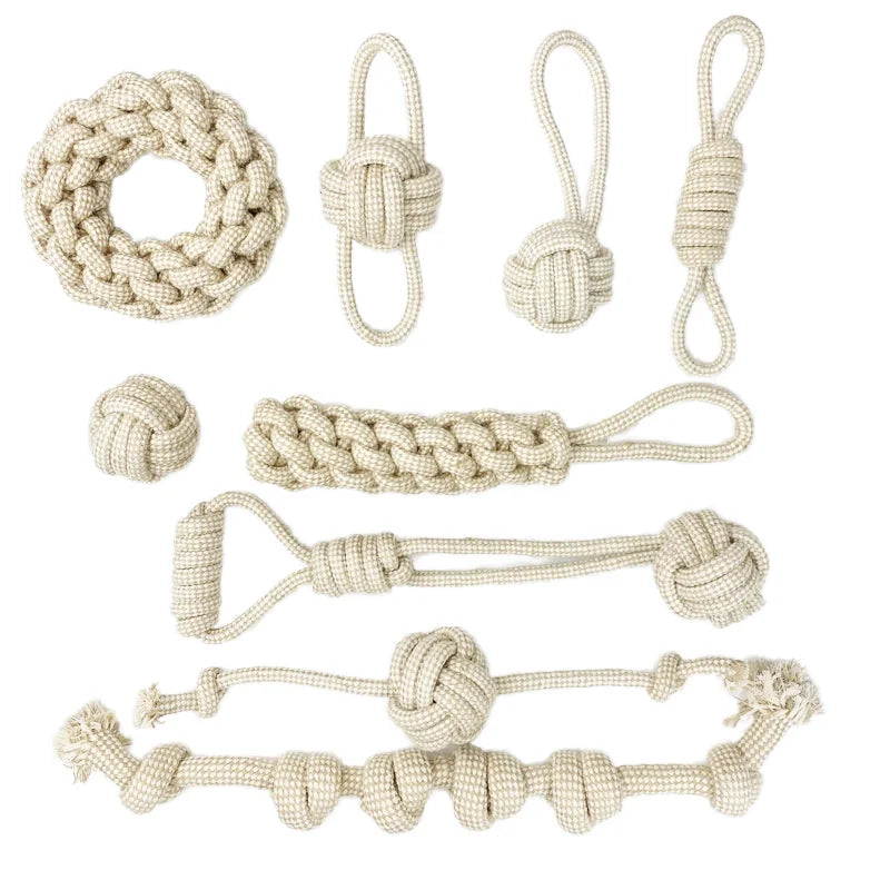 Eco Friendly Cotton Rope Dog Toy Set Durable Hemp Interactive Chew Toys for Small and Medium Dogs