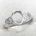 Sterling Silver 6*8mm Semi Mount Ring Empty Frame Blank Support Claw Setting S925 Base Holder Without Center Stone for DIY Inlay