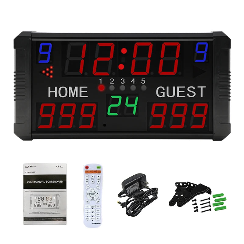 Wholesale Indoor College Club Ball Training Scoring Keeper Display Board LED Digital Basketball Scoreboard with 24s Shot Clock