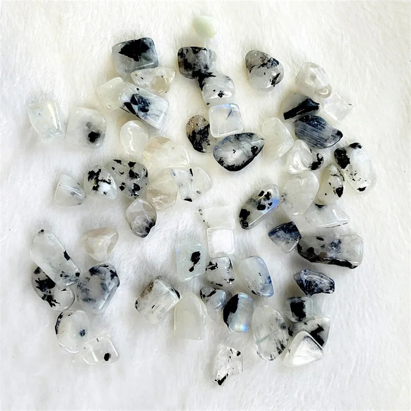 Wholesale price hot sale healing energy natural crystal dark spot white moonstone gravel