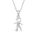 2024 Football Game New Arrival White Cz Children 925 Sterling Silver Boy Girl Play Football Necklace 22nd Football Match