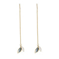 925 Sterling Silver Enamel Leaf Earrings with 18K Gold Plating for Women's Wedding Party or Gift Drop Charm Earrings