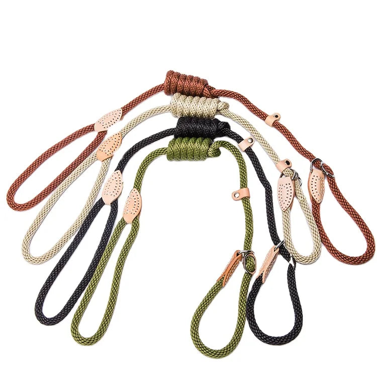 Hot Sale Paracord Dog Rope Leash Collar Easy Training Walking