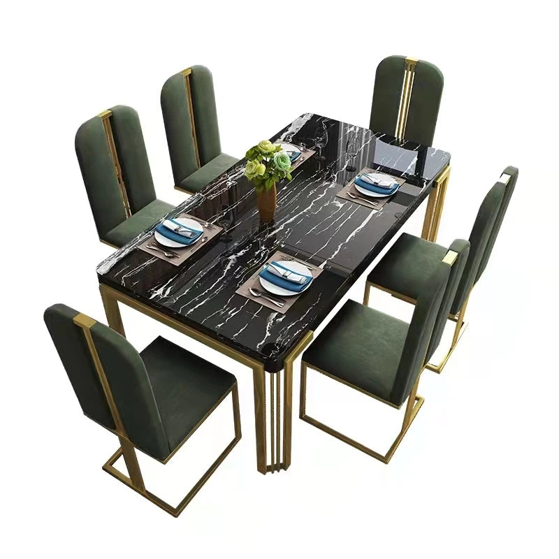 dining table and chair set for 6 comedor 6 sill white marble table top modern marble gold dining table