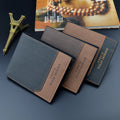 New Fashion Contrasting Color Thin Frosted Zipper Purse  Pu Leather Wallet Mens