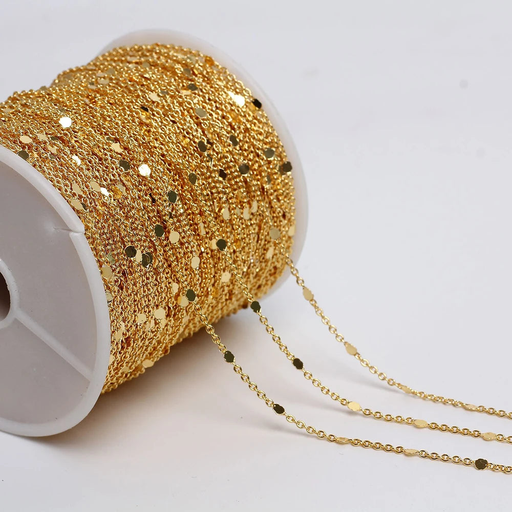 Trnish Free New 18K Brass Gold Plated Rope Chain Roll Model 11432-1 for Women Bulk