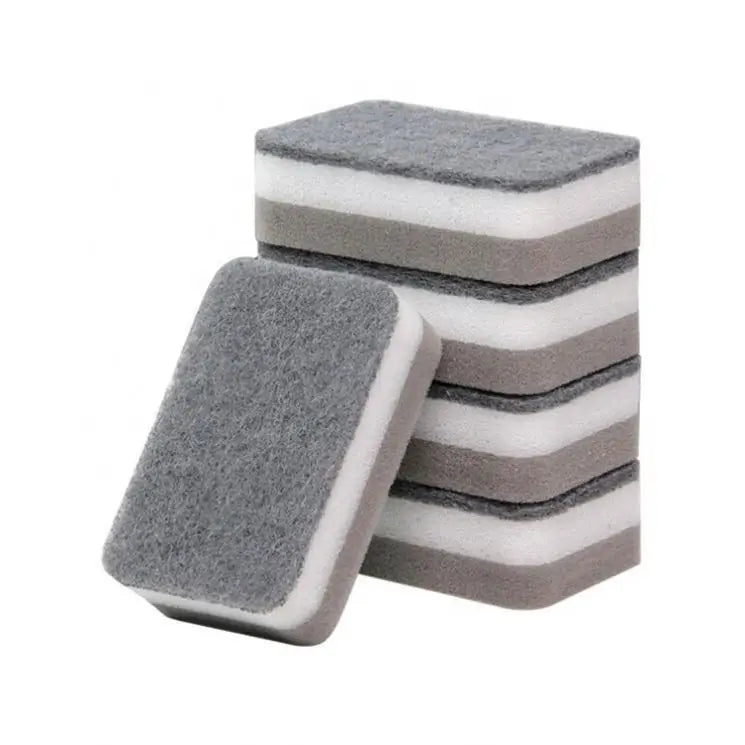 Kitchen Housework Scouring Pad Cleaning Dishes Washing Pot Double-sided Sponge Block