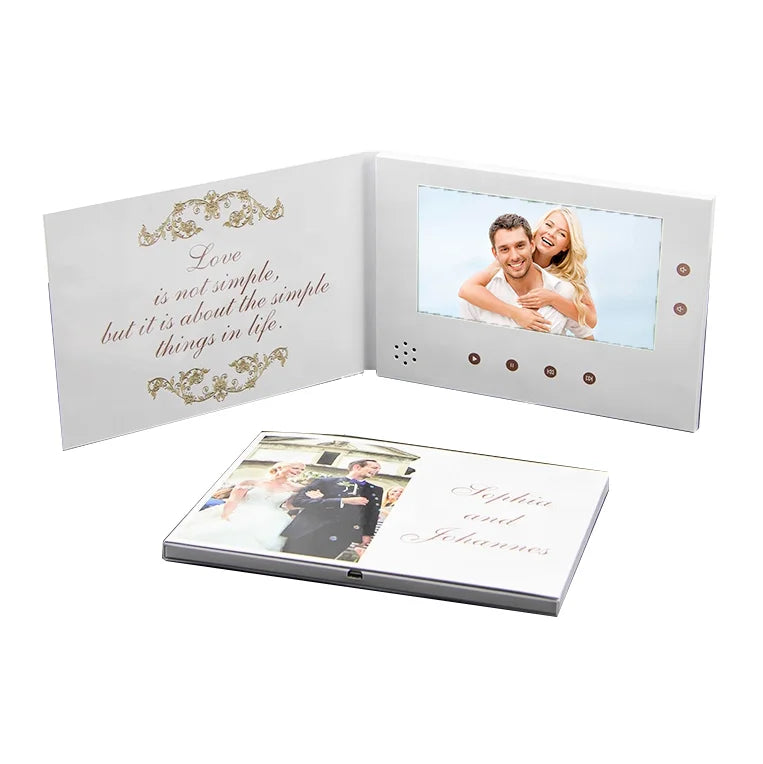 Brand New 7 Inch LCD Advertising Card Music Book Player for Wedding Invitations Paper Material Video Brochure