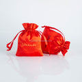 12x16cm Red Satin Drawstring Pouch Cheap Clothing and Hair Extension Wig Bundle Elegant Jewelry Packaging Display