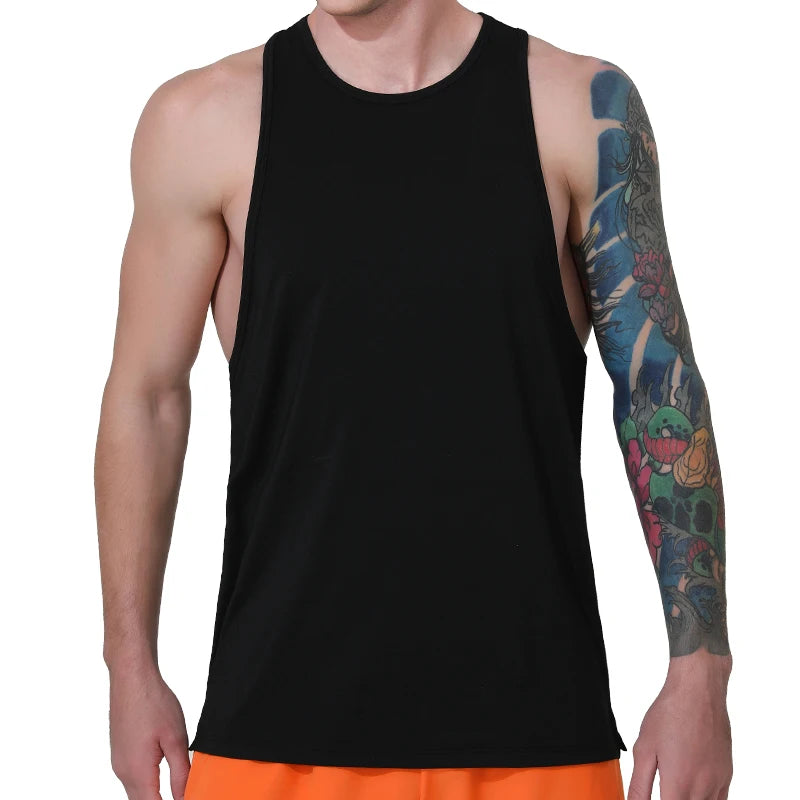 2024 Gym Male Custom Fitness Tank Tops for Men Quick Dry Vest Wholesale Running Clothes Outdoor Sports 100 Polyester Tank Top