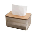 Plastic Minimalist Transparent Rectangular Printable LOGO Tissue Box with Cover for Home & Restaurant Use