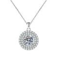 Wholesale Minimalist Grade D 2ct Moissanite Diamond Pendant Necklaces 925 Sterling Silver Certified Moissanite Jewelry