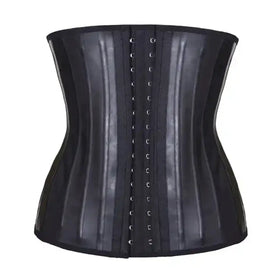 Women Latex Waist Trainer Corset Body Shaper Modeling Stra 29 25 Steel Boned Waist Cincher Belly Slim Belt
