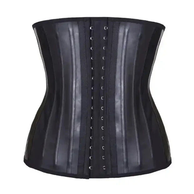 Women Latex Waist Trainer Corset Body Shaper Modeling Stra 29 25 Steel Boned Waist Cincher Belly Slim Belt