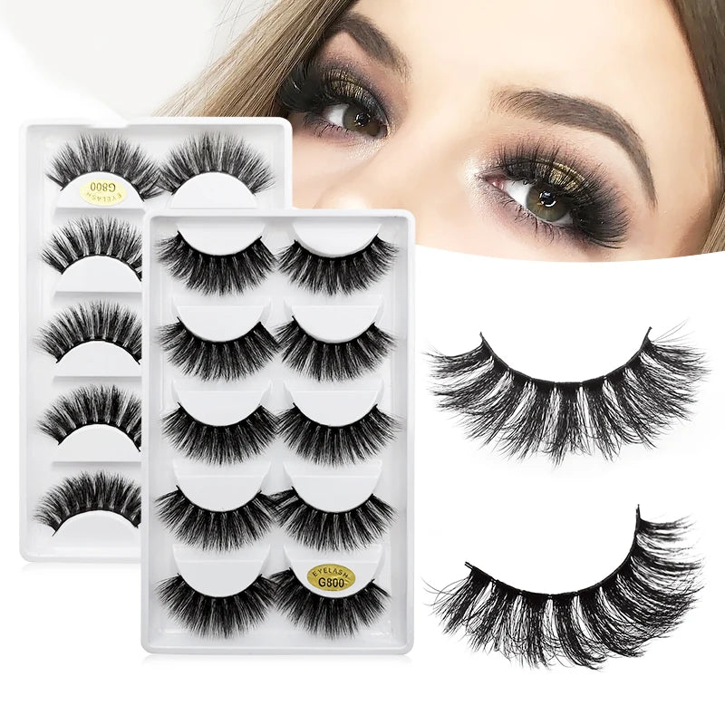 G800 5pair  Best Selling Faux Fiber Eyelash Premium 3D Silk False Eyelashes Faux Mink