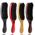 Professional Compact Portable Curved Beechwood Styling Beard Brush 360 Waves Faster with Reinforced Bristles and Wood Handle MegaBDM