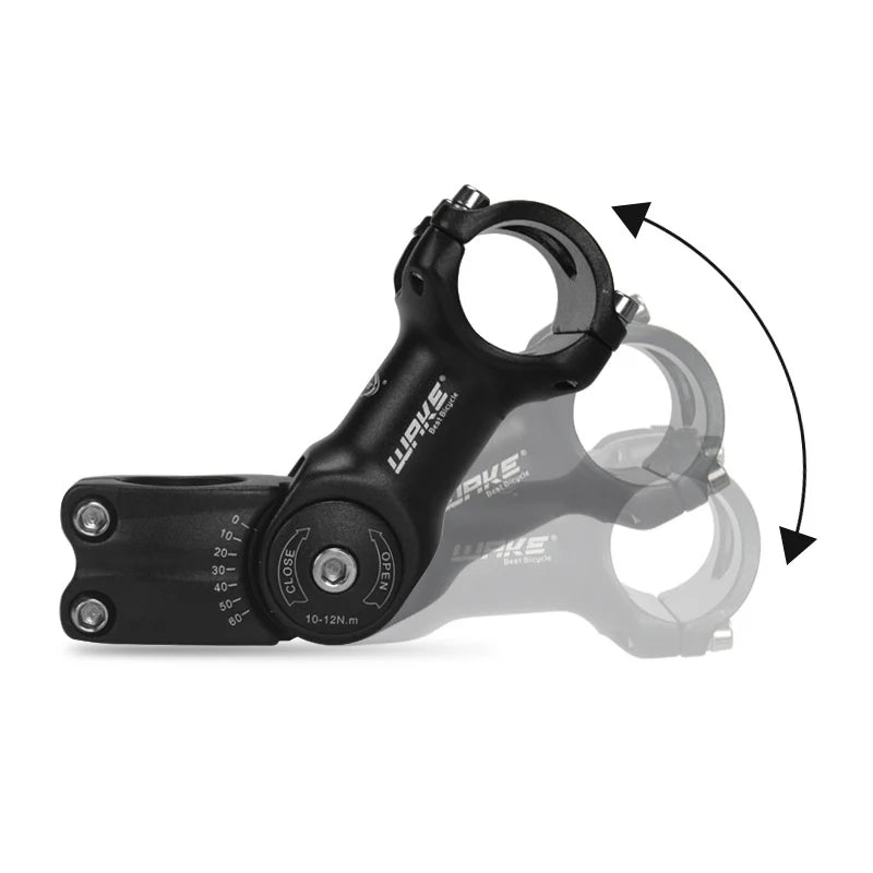 31.8 90mm 110mm 130mm MTB Riser Stem Aluminum Alloy Short Handlebar Stem 0-60 Degree Adjustable for Mountain Bikes Bicycle