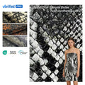 PU Leather Fabric Waterproof Snake Pattern Embossed Knitted Synthetic Leather for Garments Dresses Leather Fabric for Clothing