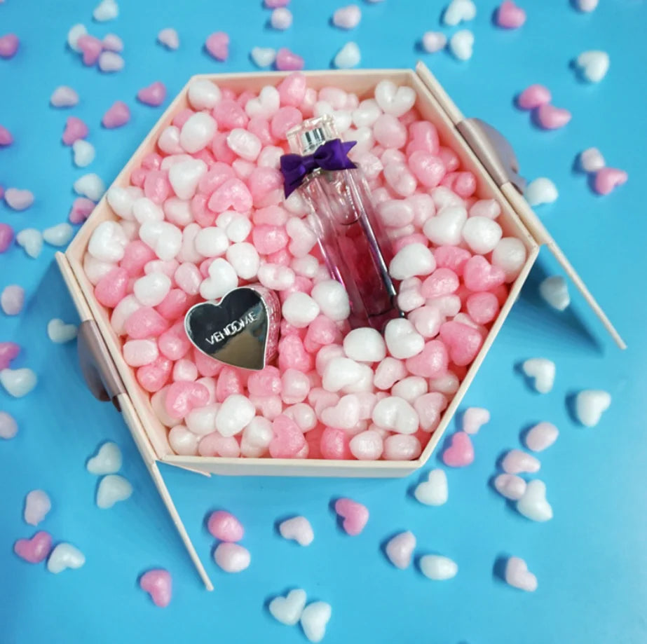Heart-Shape Box Filler for Packing Bio Degradable Packaging Christmas Cosmetic Jewelry Chocolate Foam Filler for Boxes
