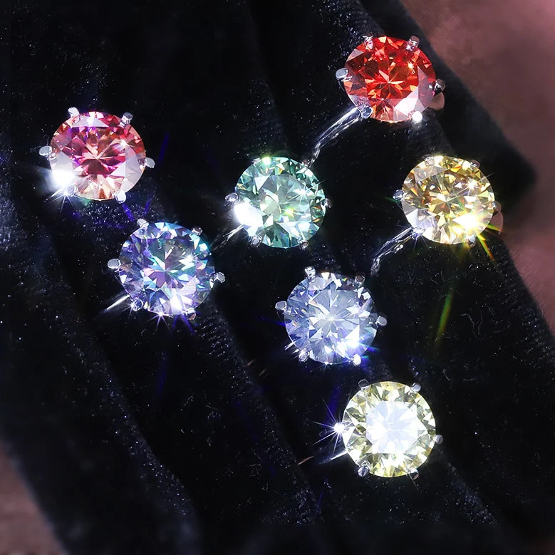 Abiding Jewelry Engagement 5CT Color Moissanite Diamond Jewellery Wholesale Women 925 Sterling Silver 5 Carat Moissanite Ring