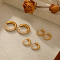 Fashion Shining Zircon Hoop Huggie Earrings Luxury 18k Gold Plated Stainless Steel Jewelry Gifts for Women