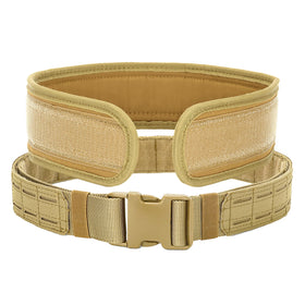 Laser Cut MOLLE Tactical Rigger Belt Double Layer Durable Nylon Hunting Webbing Duty Belt with Plastic Quick Release Buckle