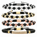 MIENTER Crystal Bracelets Healing Natural Stone Handmade Women Zirxon Charm Woven Bracelet Handmade Jewelry