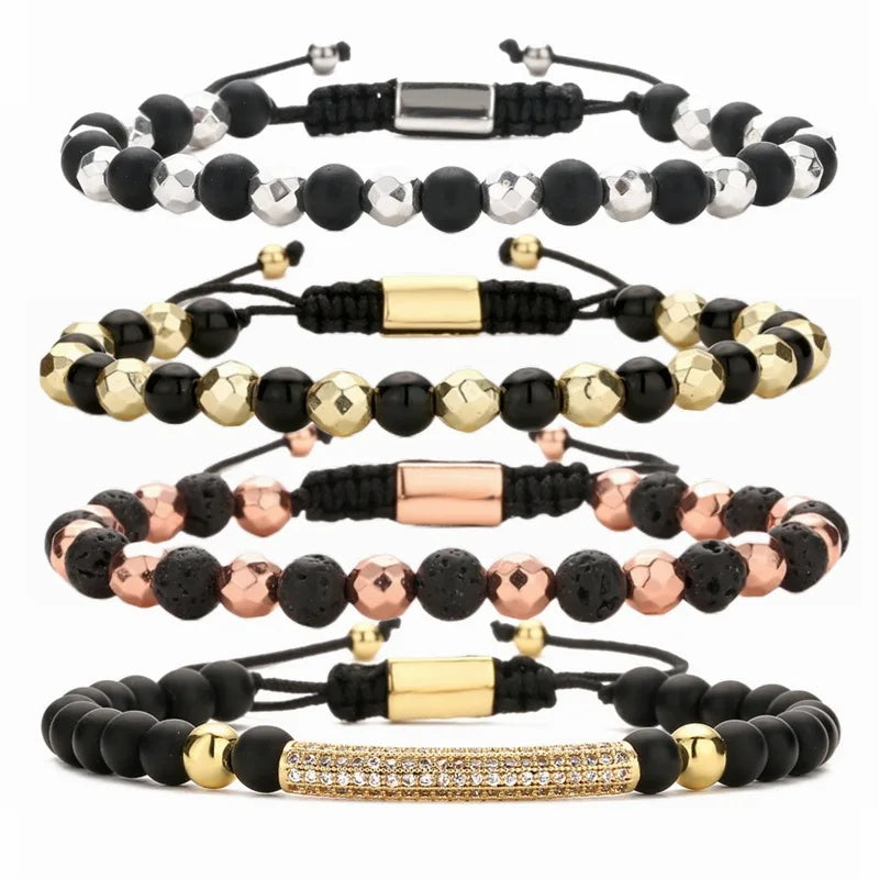 MIENTER Crystal Bracelets Healing Natural Stone Handmade Women Zirxon Charm Woven Bracelet Handmade Jewelry