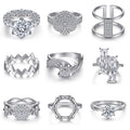 Classic Luxury 925 Sterling Silver 5A Zirconia Gemstone Engagement Ring for Women