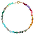 Handmade Natural Stone Summer Jewelry Boho Gold Plated Colorful Rainbow Beaded Gemstone Surfer Beach Choker Engagement Geometric
