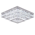 Luxury 3-Tier K9 Crystal LED Ceiling Light Square Surface Mounted Hanging Chandelier for Living Room & Restaurant
