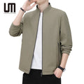 Liu Ming Custom Logo 2025 Spring Autumn Stylish Men s Stand Collar Business Solid Color Zipper Jacket