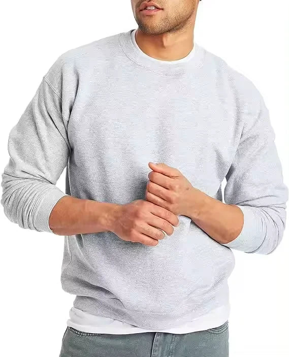 High Quality Blank Regular Fit Pullover Crewneck Sweatshirts Men Custom Heavyweight Cotton Fleece Autumn 3D Embroidery
