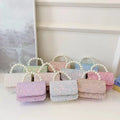 Cute Princess Fashion Messenger Bag Handbag with Pearl & Flower Decoration for Little Girls Spring Summer Autumn Winter Seasons